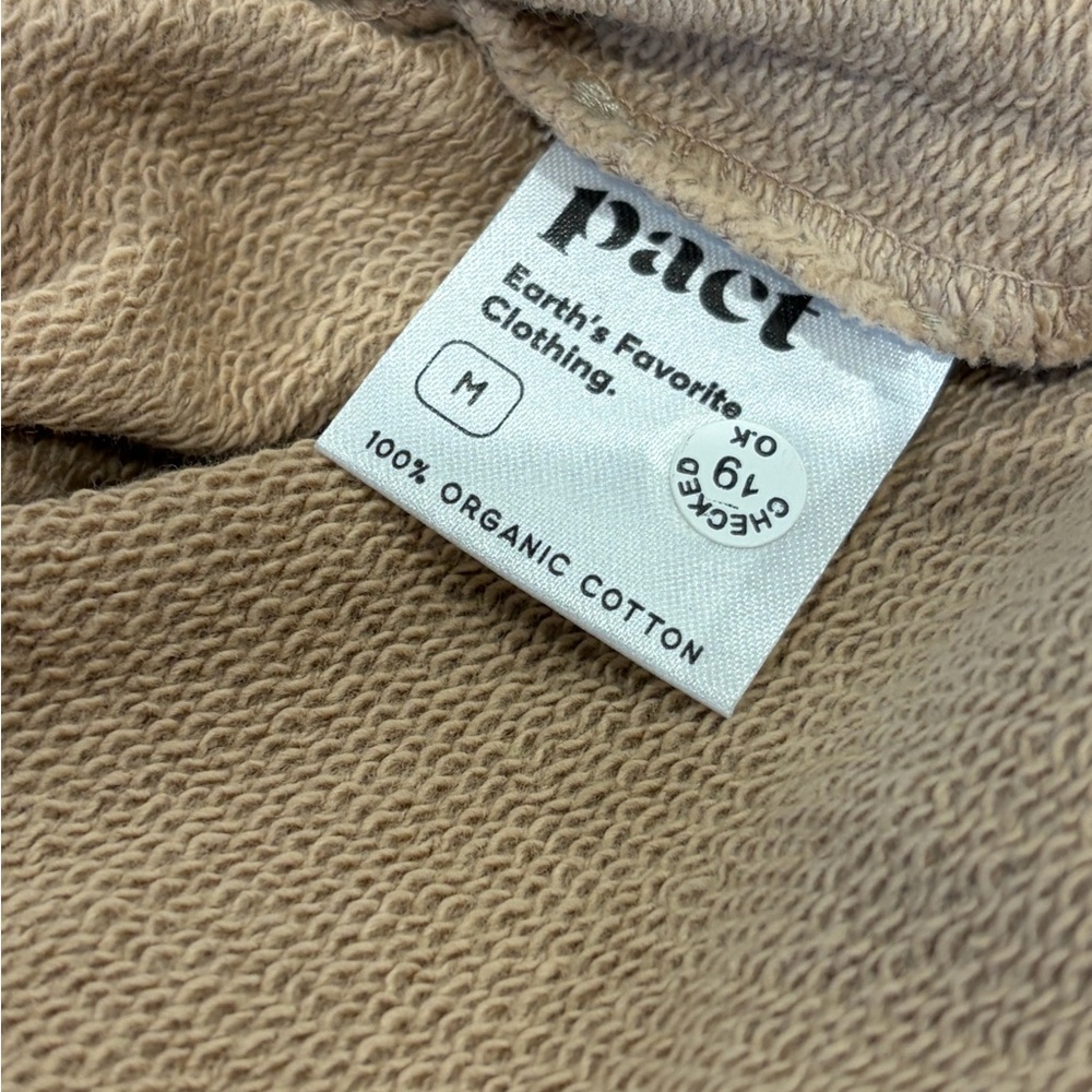 NEW Pact Essential Raw Hem Raglan Tan Sweatshirt Size Medium - Picture 4 of 6